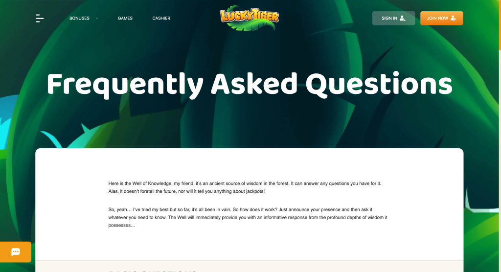 lucky tiger casino faq